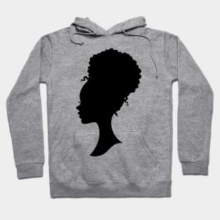 cute curly hair Brown Barbie style silhouette Cute 4c Hoodie